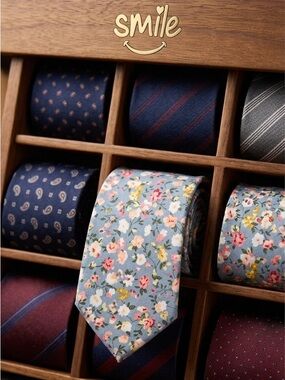 Azure Garden Floral Necktie
